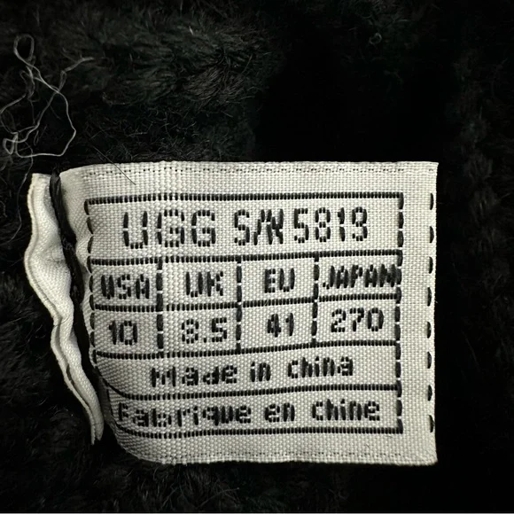 UGG Australia 5819 Classic Cardy Black Knit Fold Over Boots Button US Women's 10 - Picture 9 of 10